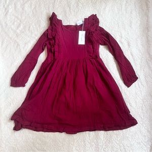 NWT Little Magnolia Cora garnet ruffle dress